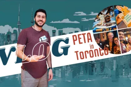 Thumbnail image for the PETA event vlog featuring Steven Muratcea and highlights from the event.